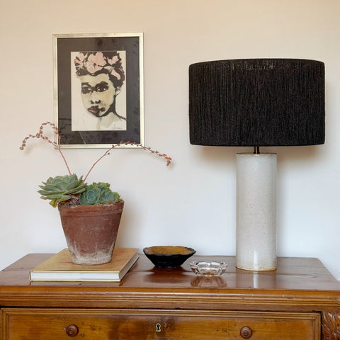 Lámpara Puelche Blanca & Rafia