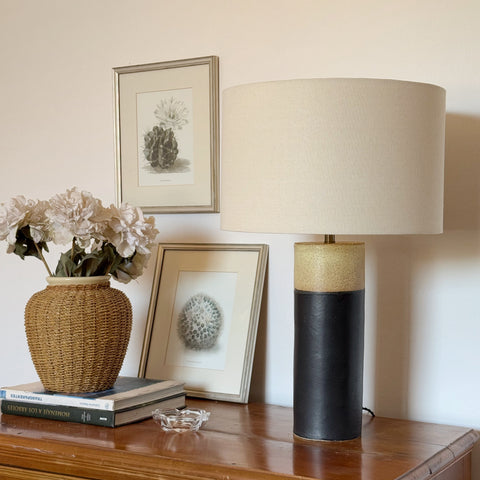 Lámpara Puelche Negra Crema & Tela