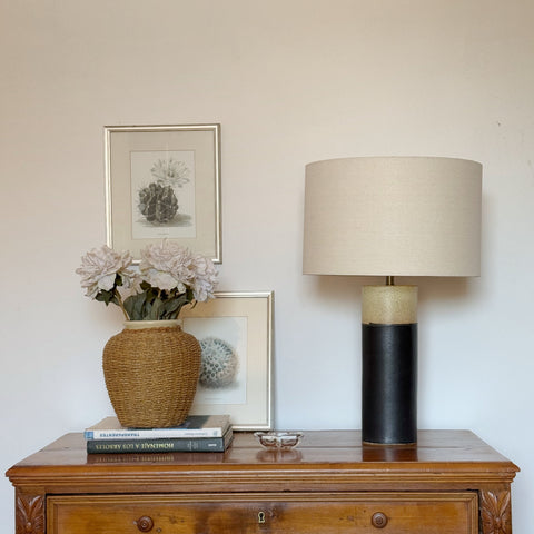 Lámpara Puelche Negra Crema & Tela