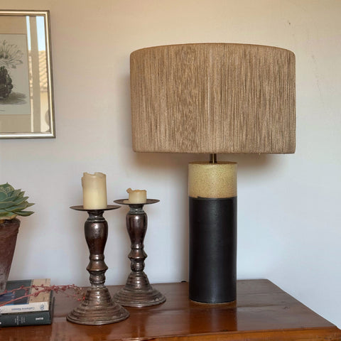 Lámpara Puelche Negra Crema & Yute